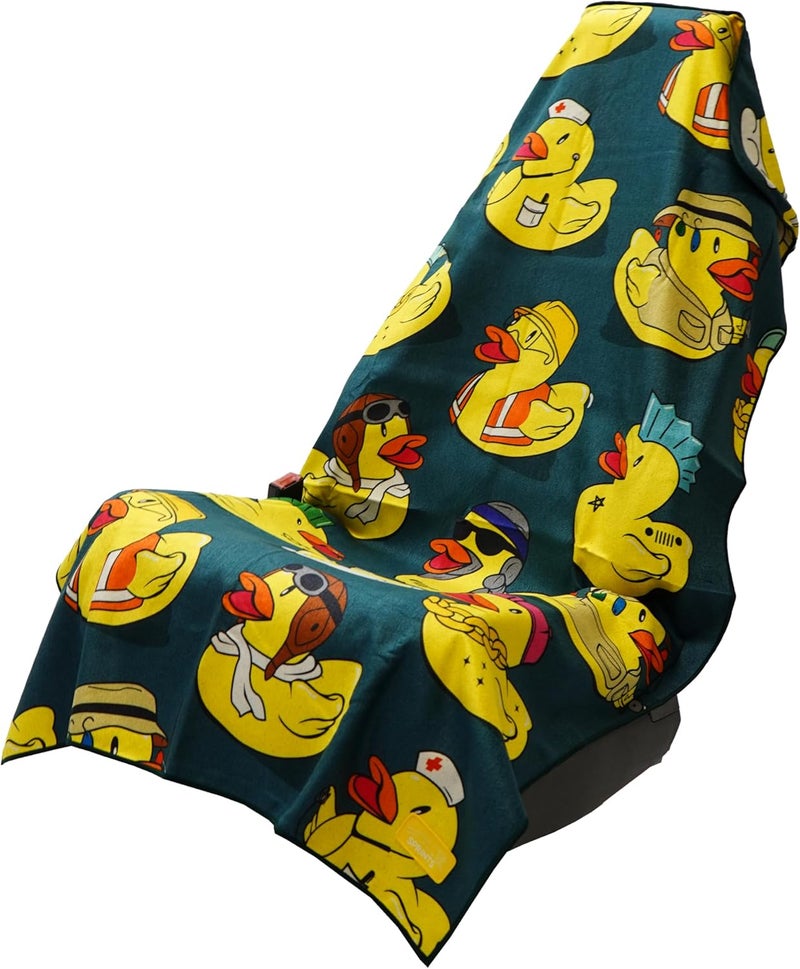 Sprints Athletic Running Towel, Full-Sized, Car Seat Cover - Performance Microfiber (Get Ducked) - Image 1